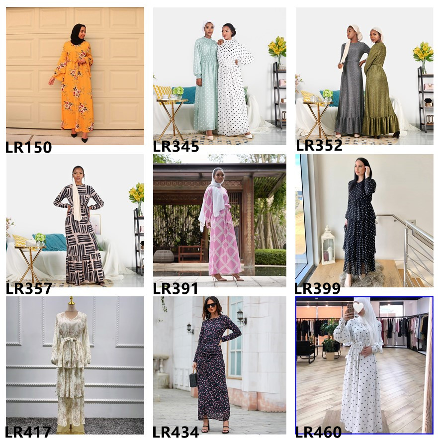 Fashion Casual Islamic Clothing Thick Satin Front Cross Belt Wrap Party Dress Muslim Islamic Dress