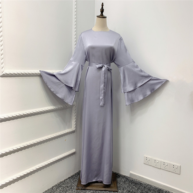 Elegant 2021 Satin Modern Fashion women dress Islamic India Dubai abaya clothing turkish islamic clothing wholesale