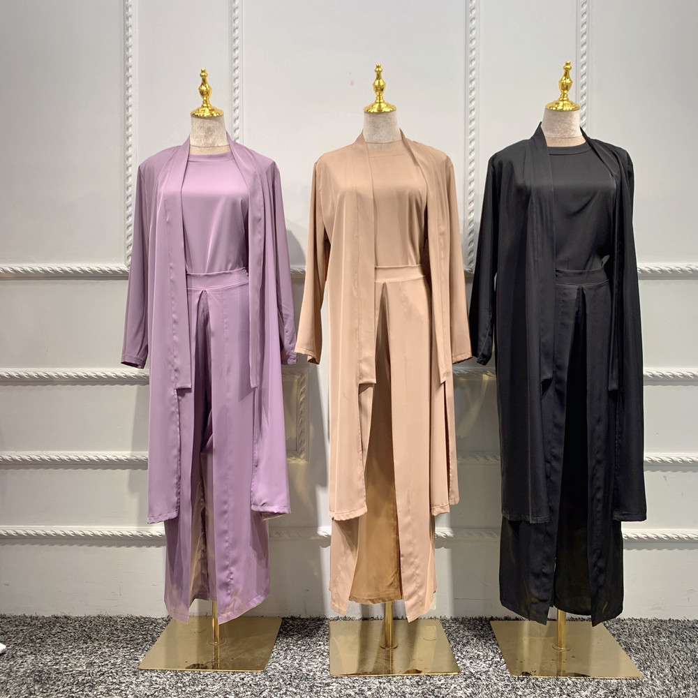 Newest Arrival Islamic Clothing Three Pieces Sets Top and Pants Islamic Dress Abaya