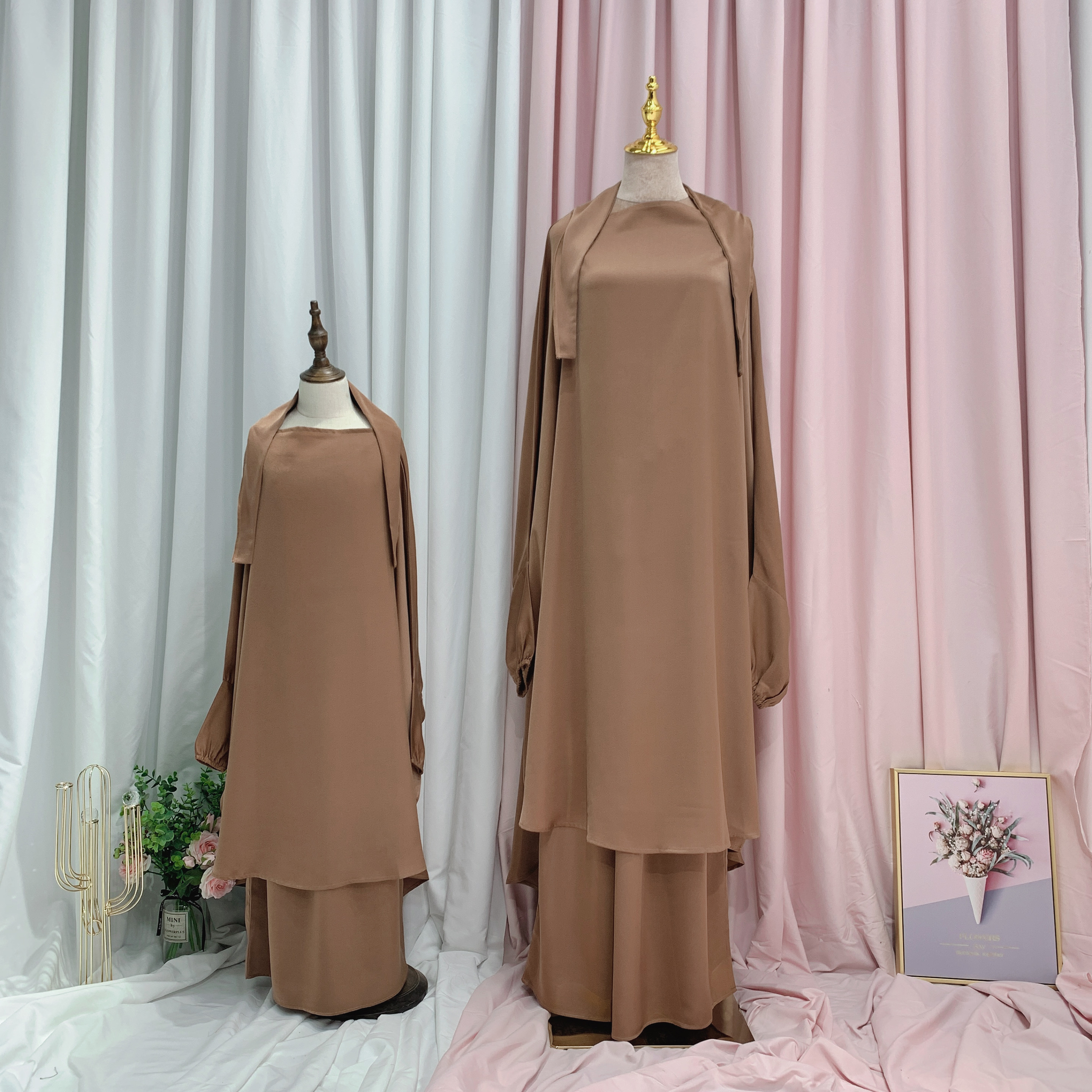 Loriya Fashion Latest New Style Islamic Clothing Flared Elegant Floral Printed Muslim Modest Dresses
