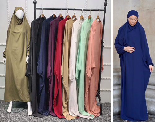 Hot Sale Latest Islamic Clothing Muslim Abaya Solid Colors Batwing Style Kaftan Burka Islamic Dress