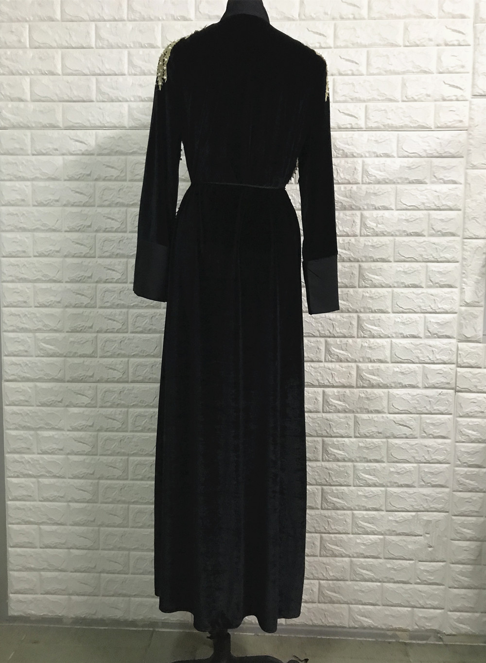 new arrival high quality velvet contrast color open abaya Islamic plus size muslim woman abaya wholesale