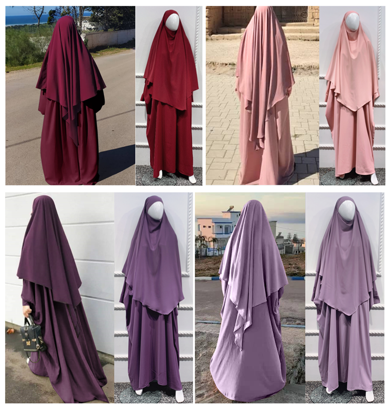 2021 EID Stylish Muslim Prayer  headscarf Islamic Khimar Headscarf  muslim women prayer clothing headscarf