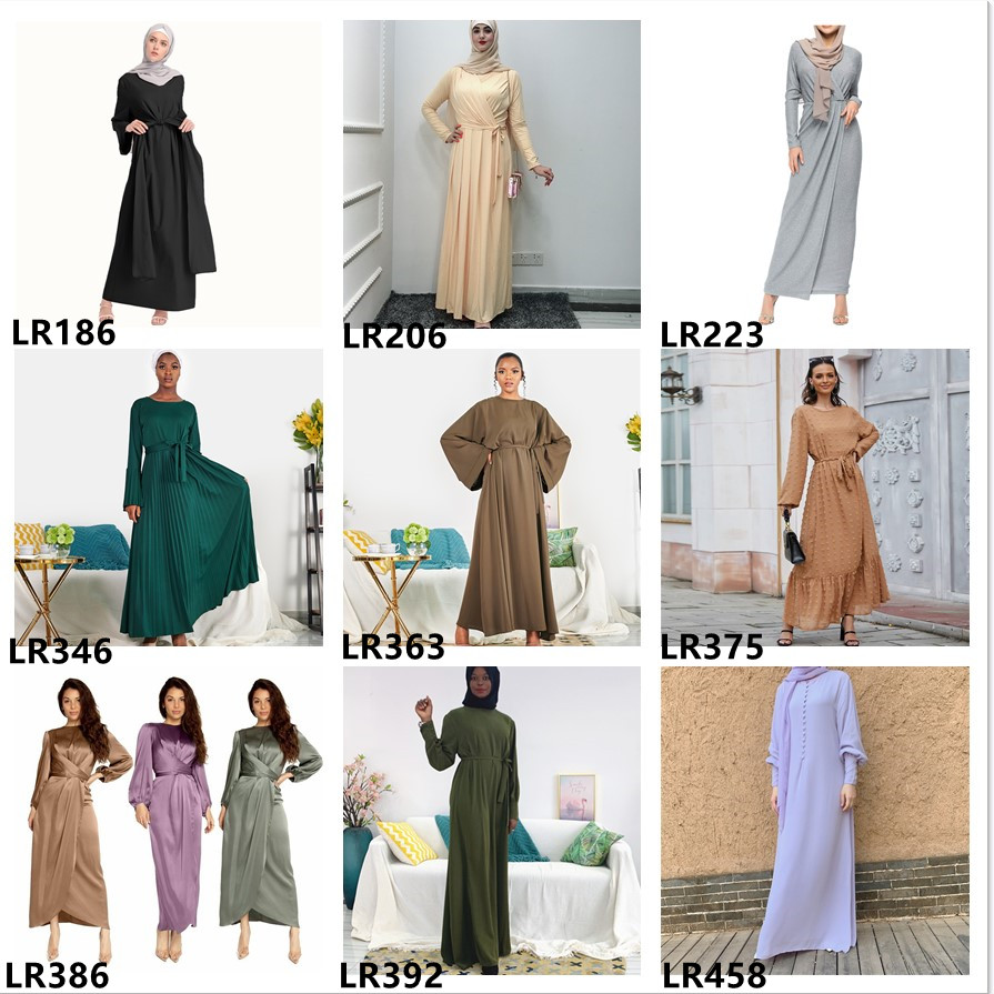 Latest Fashion Islamic Clothing Front Open Muslim Kaftan Abaya Elegant Long Sleeve Islamic Dress