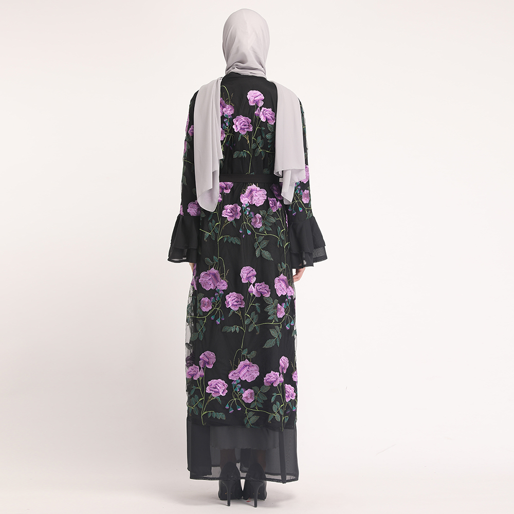 Hot Sale full body embroidered Abaya Dubai Arabic Turkish Muslim long dress Islamic women clothing