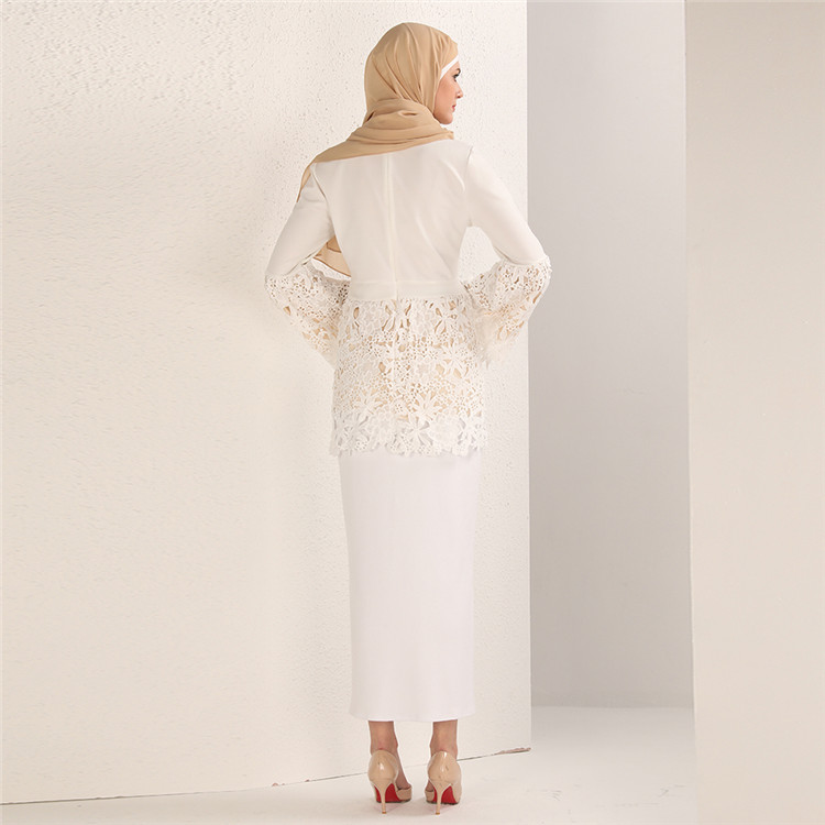 Wholesale Muslim Women Tops New Designer Blouse Fashion with Lace