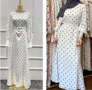 Fashionable Islamic Clothing Muslim Islamic Dress Maxi Long Waist Slim Modesty Dress For Women
