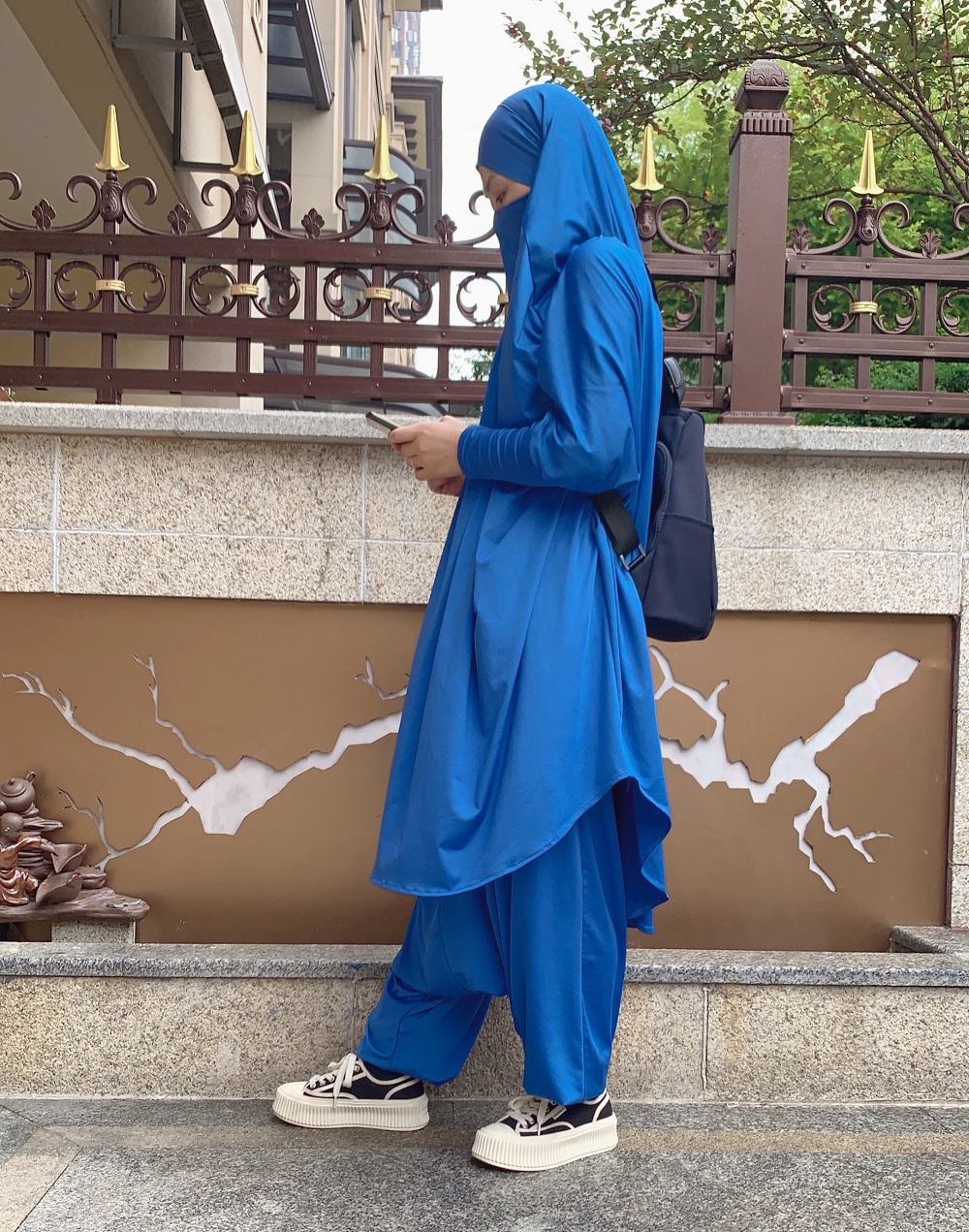 Hooded Muslim Women Hijab dress Prayer Jilbab Abaya Long Khimar Full Cover 2pcs set Islamic Clothes