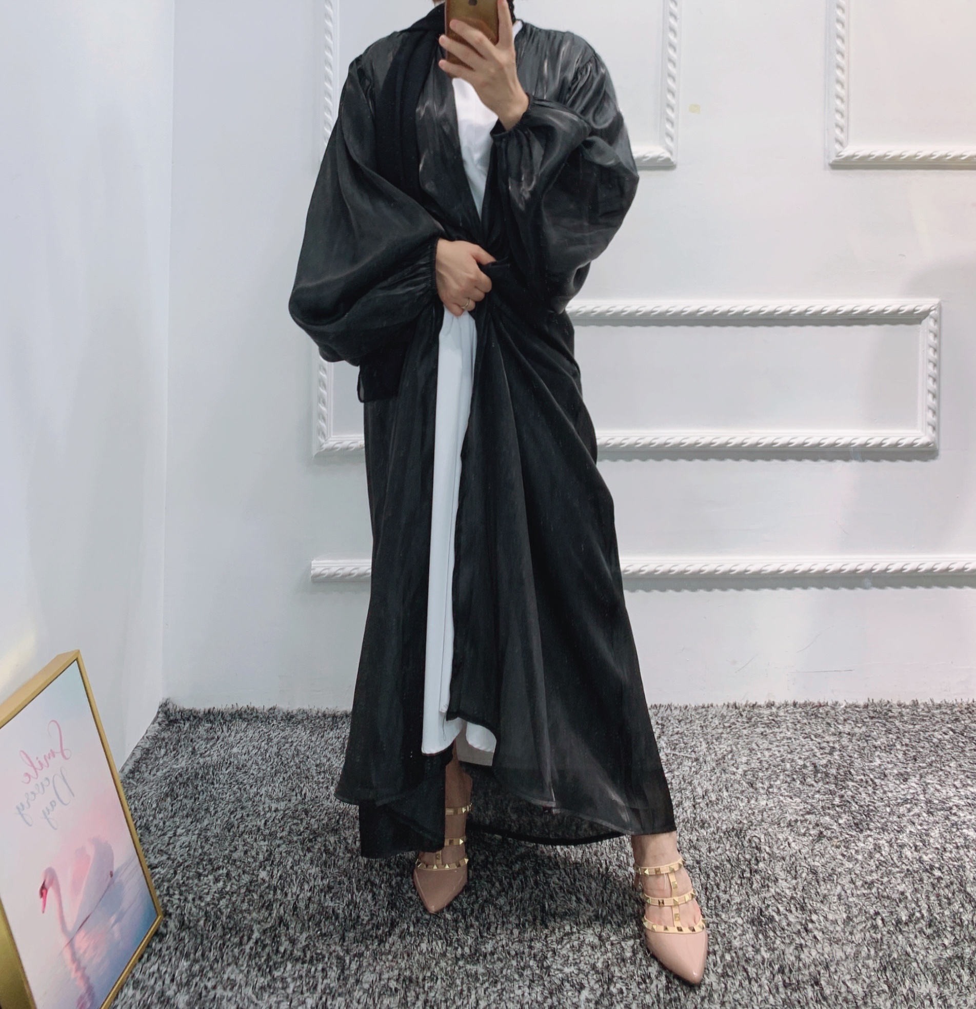 Wholesale Muslim women kimono Dubai Turkey Arabic Hijab Islamic dress Front Open Abaya