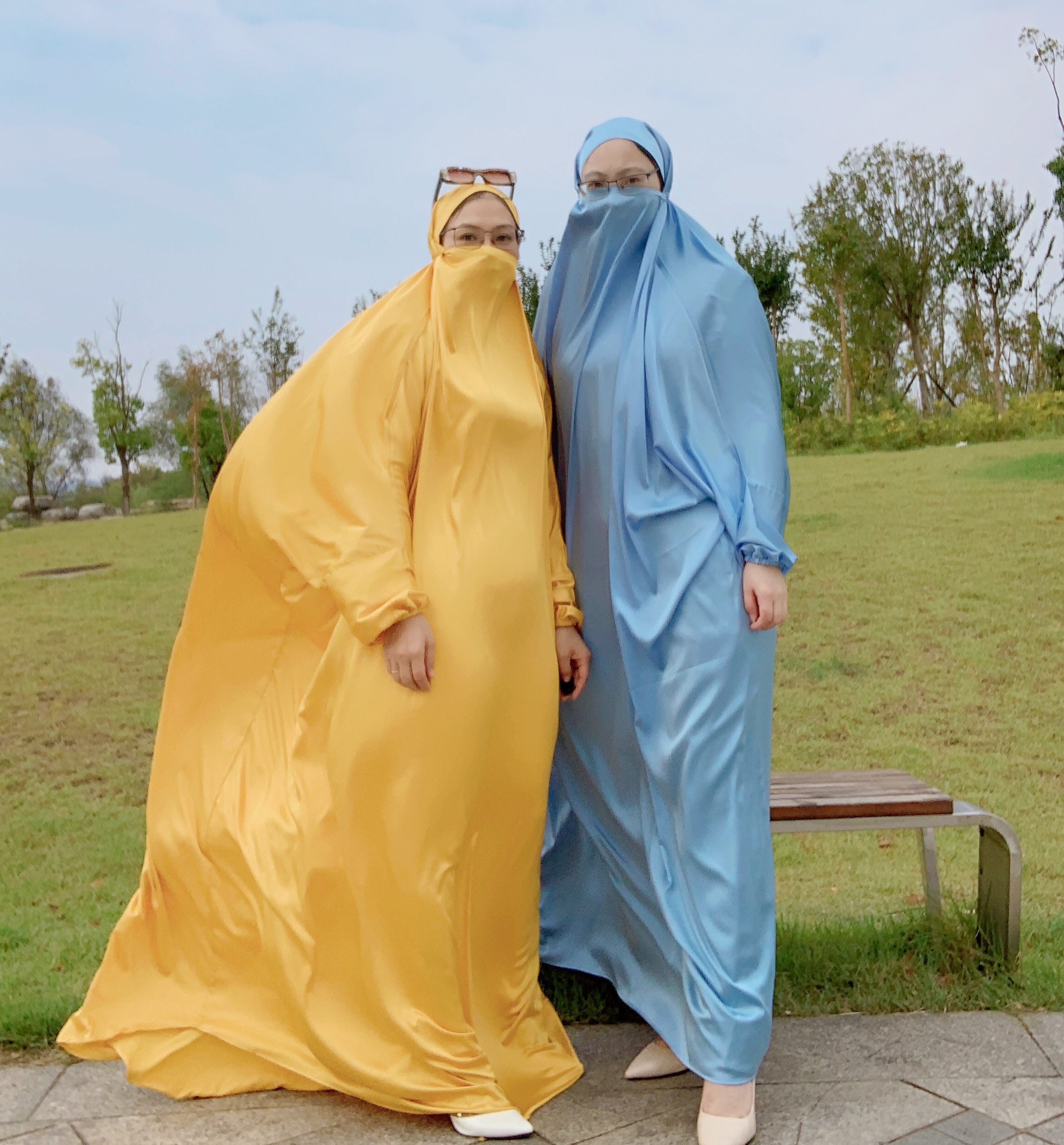 Wholesale Prayer Abaya Jilbab Plus size Solid Color Women Satin dress Traditional Muslim Clothing