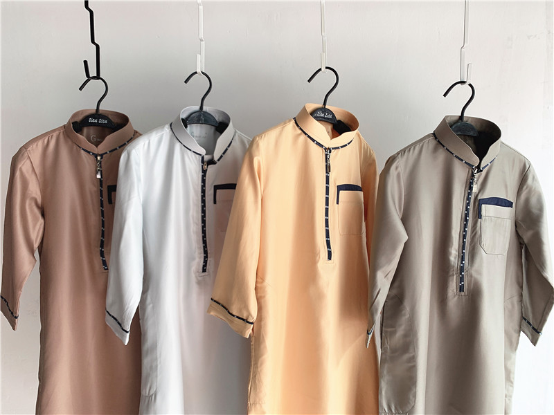 2021 Islamic clothing fashion boy thobe muslim long-sleeved Kids Kaftan Dubai Middle east kids kaftan abaya