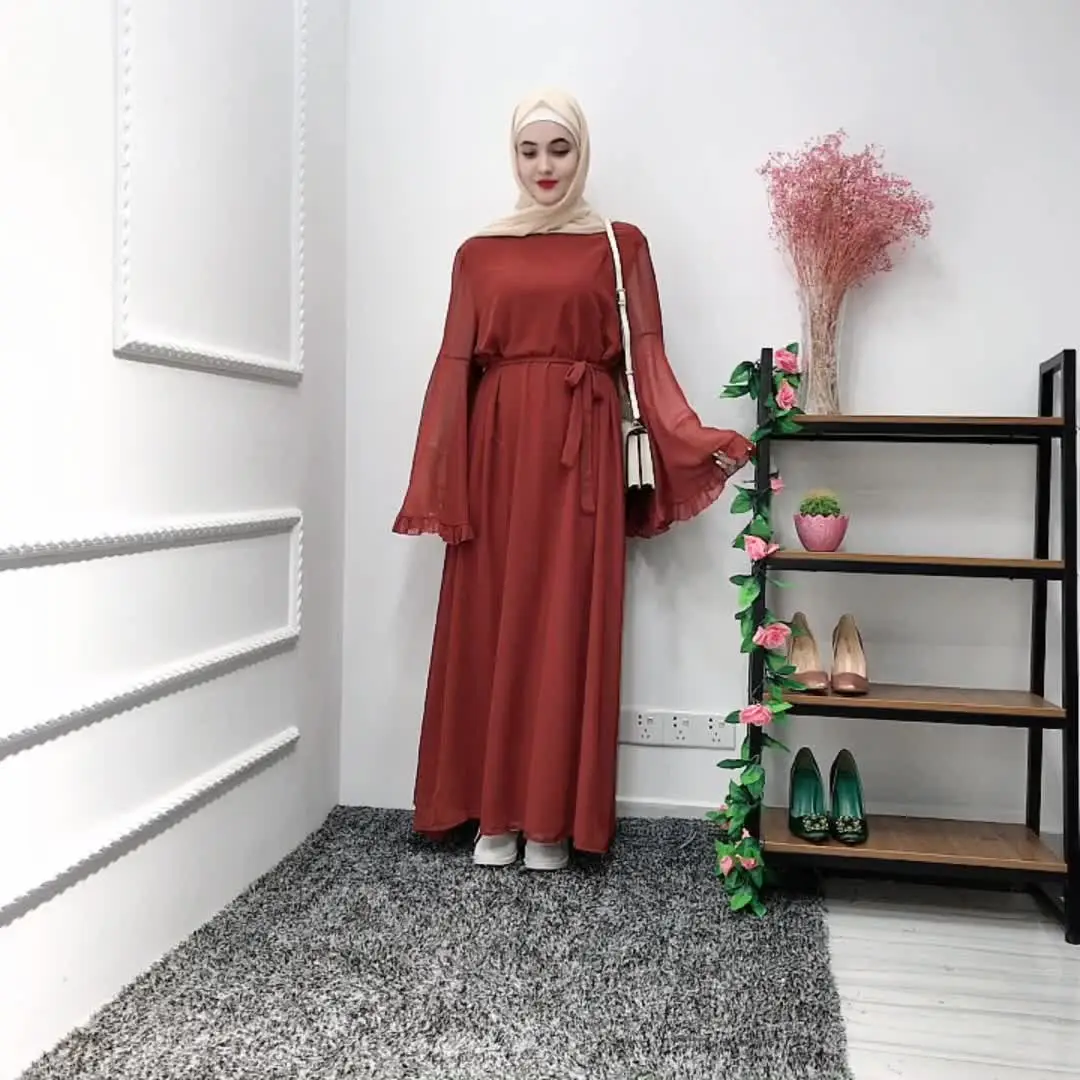 Loriya - Latest design big butterfly sleeves chiffon muslim maxi dress muslim maxi dress Loriya - Latest design big butterfly sleeves chiffon muslim maxi dress muslim maxi dress