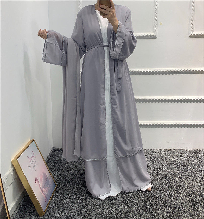 2021 Latest Arab Turkish front Open Abaya Middle East Islamic Clothing India Pakistan clothing