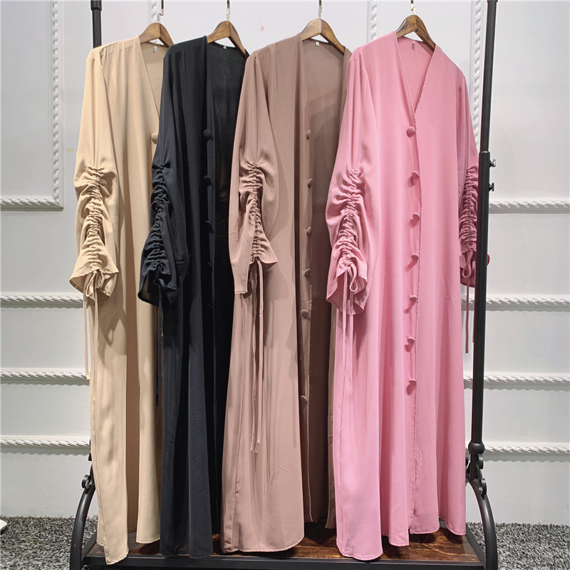 2019 new arrival women long sleeve open abaya fashion islamic long dress Dubai Casual Dresses wholesale