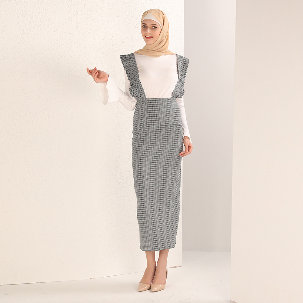 New fashion hot sell muslim women gridding half skirts