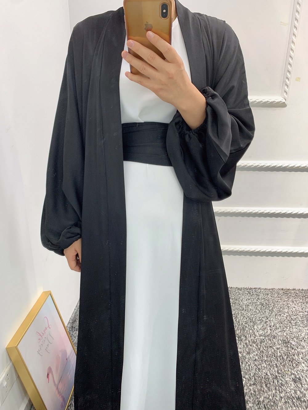 New arrival High quality Dubai Arabic Muslim Women Fashion Abaya Satin dress Turkish Islamic Clothing