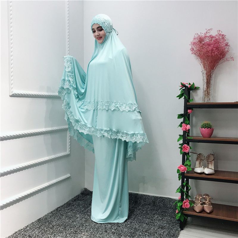 Islamic Muslim Prayer India Islamic Free size Prayer Abaya Dubai Kaftan Dress with hijab Turkish Islamic Clothing wholesale