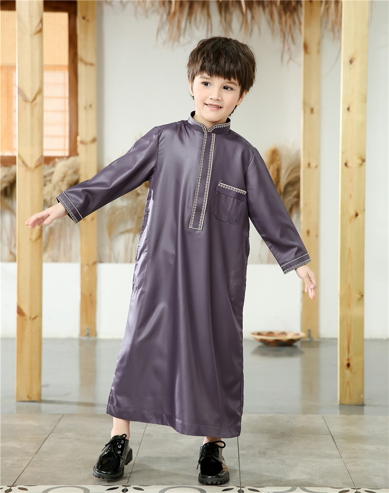2022 India Pakistan  boy thobe  muslim long-sleeved Kids Kaftan Modern kids abaya wholesale