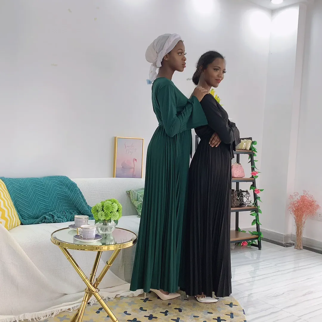 Loriya - Modern islamic clothing turkey long maxi dress spandex umbrella  style muslim dress for women muslim