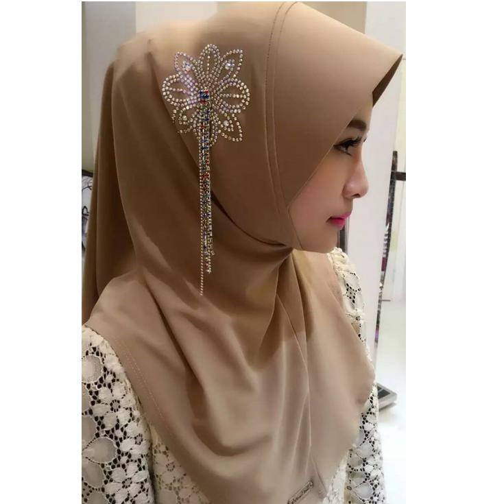 Loriya Fashion elegant scarf crepe plain hijab scarf flower