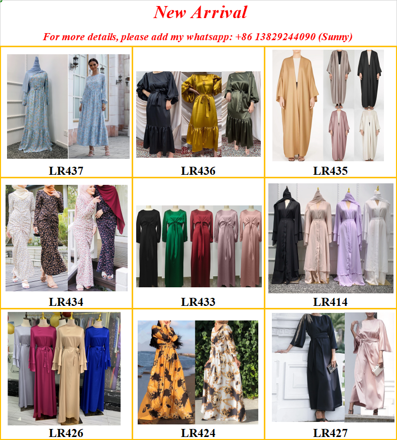 Ramadan Muslim Kimono Abayas smooth silky solid color long Muslim dress women modest open Abaya