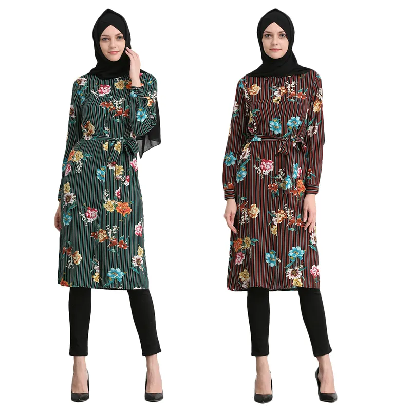 Loriya - Trendy Middle East Long Button Open Tunics Muslim Women Turkey  Daily Top Shirt Muslim Blouse