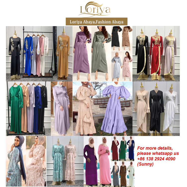 2021 Wholesale Muslim women satin Robe Dubai Turkey Islamic Clothing