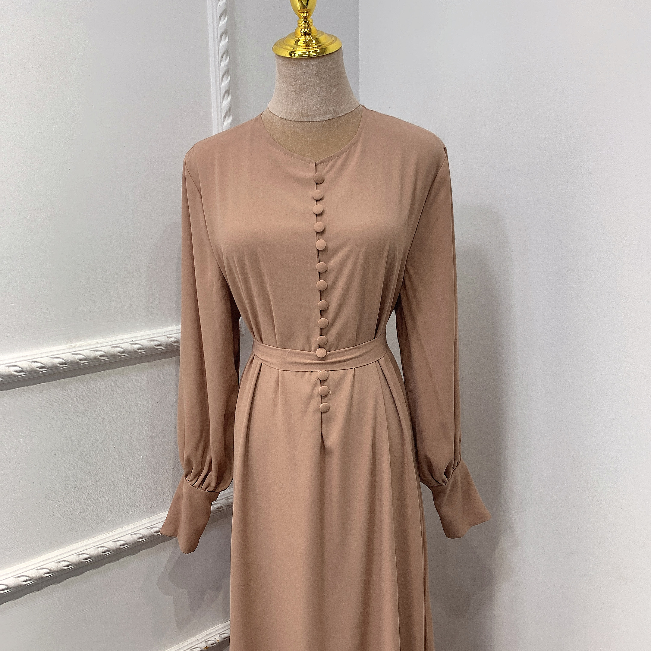 2021 Modern Chiffon Islamic dress elegant Thick chiffon Islamic maxi abaya EID Muslim modern Chiffon Abaya wholesale