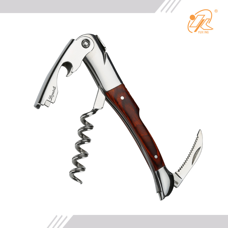 High quality Wooden Waiters Corkscrew Professional All-in-one Wine Bottle Opener