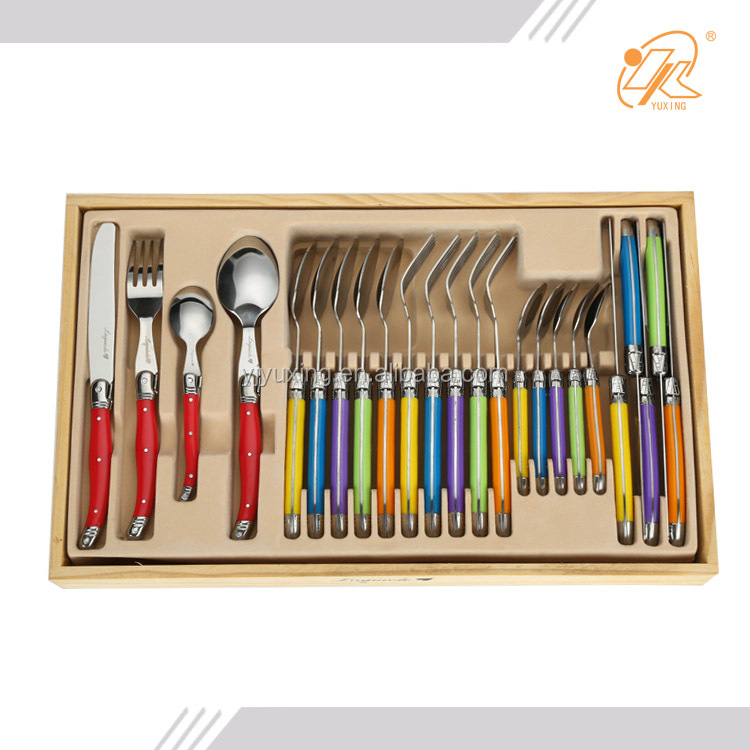 Made In China laguiole  knife ,fork and spoon  ABS  handle  cutlery set    24 pcs  flaware set with bee