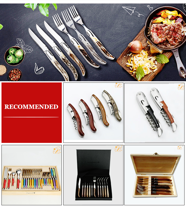 New launch item Luxury black -plated laguiole steak knife western popular use steak knife with wenge handle