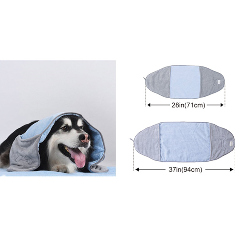Hair Drying Polyester Cute pet towel with hand pockets pet supplies towel