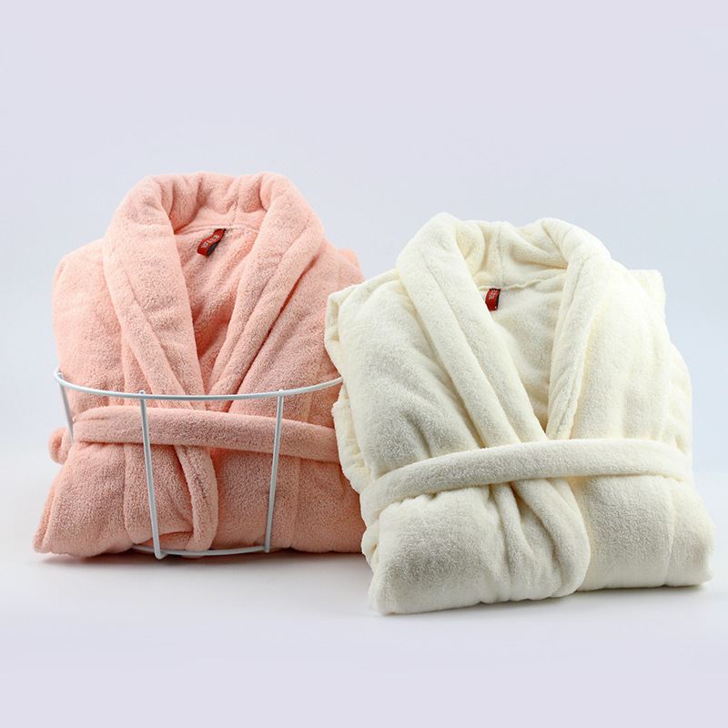 Wholesale coral velvet bathrobe soft large size thick bathrobe home hotel autumn and winter flannel adult bathrobe