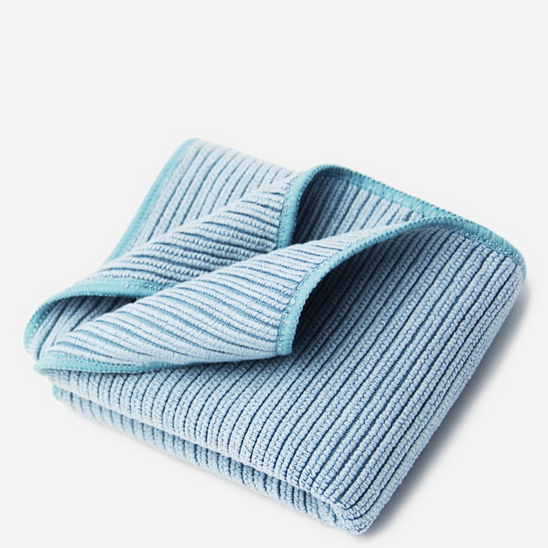 Household kitchen rags scouring pads striped cleaning towels absorbent non-marking microfiber dish towel for household & kitchen