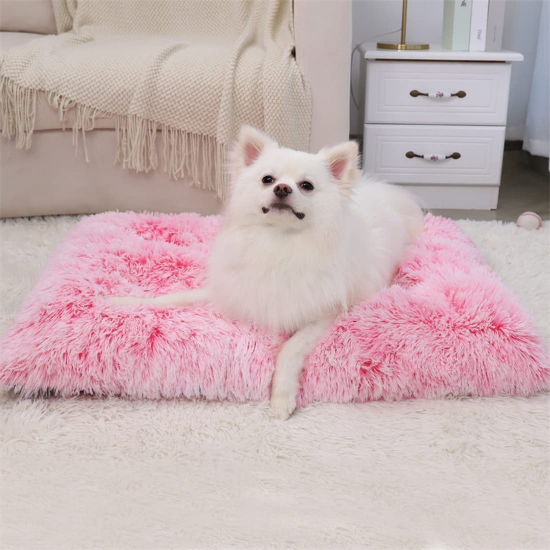 Pet bed crate pad, plush anti-slip pet beds, washable dog mat dog bed for large medium small dogs and cats