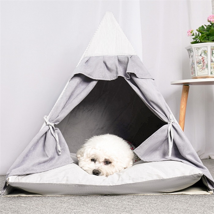 2021 foldable soft padded cat and dog tent with soft bed sweet house suitable for small and medium-sized dogs and cats
