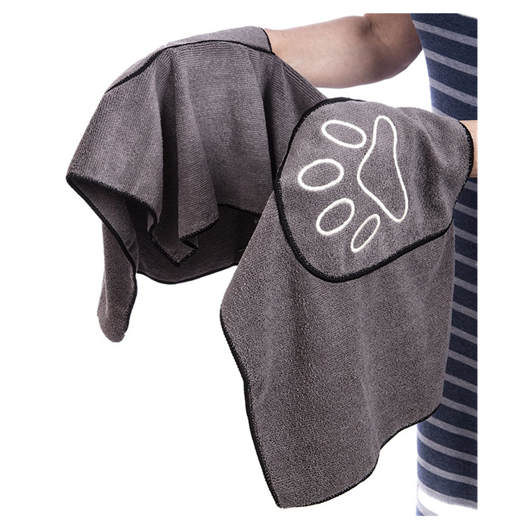 Hair Drying Polyester Cute pet towel with hand pockets pet supplies towel