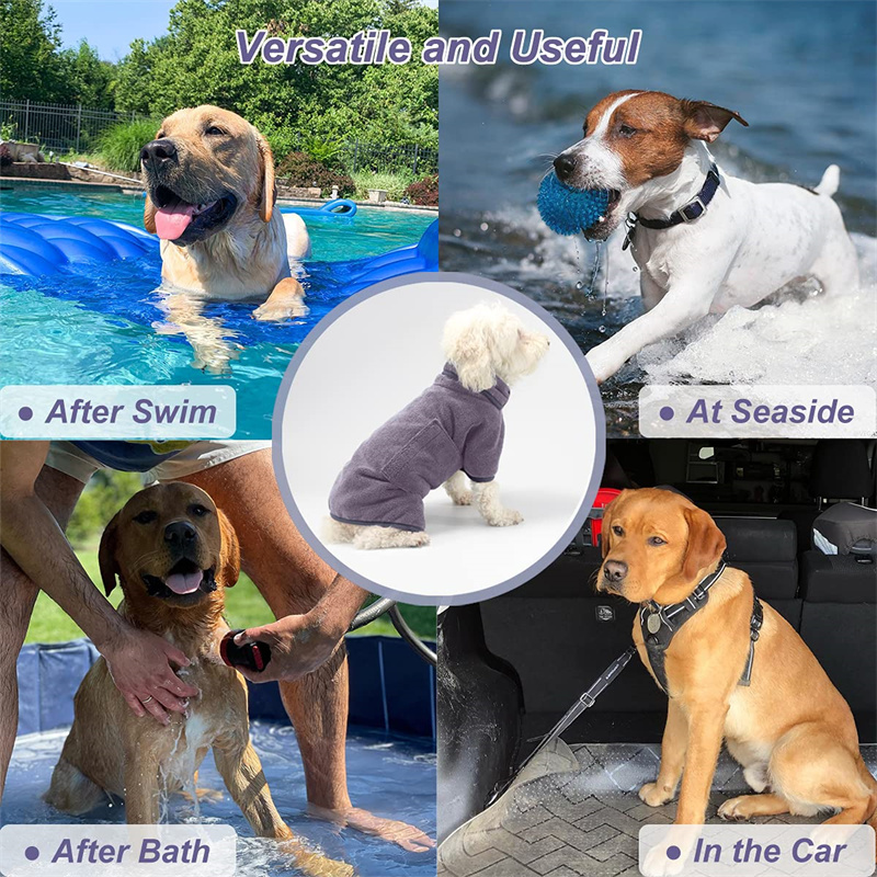Microfibre towel fast drying pet dog robe dog drying coat super absorbent dog coat