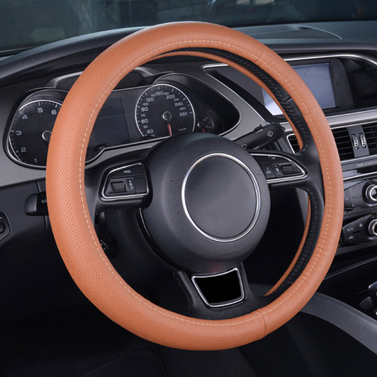 Luxury super fiber leather car steering wheel cover for fit all car