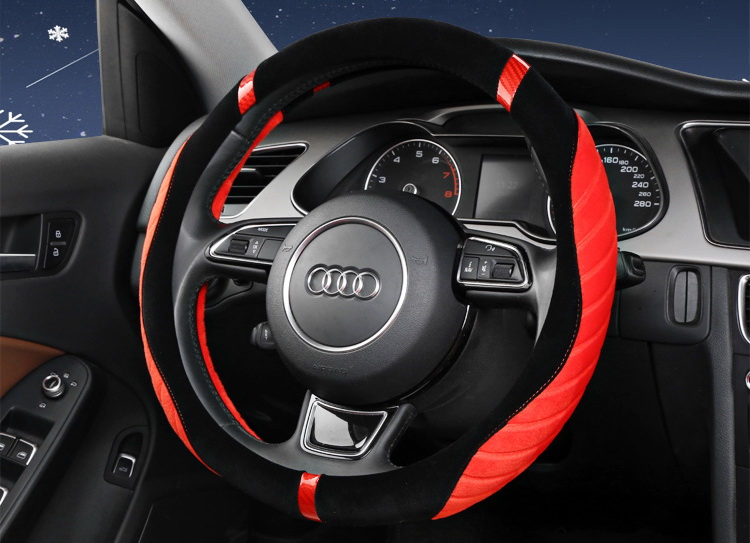 Wholesale plush cover anti-slip and warm car handle cover universal car steering wheel cover