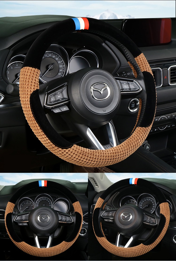RTS wholesale custom universal soft flocking car steering wheel cover