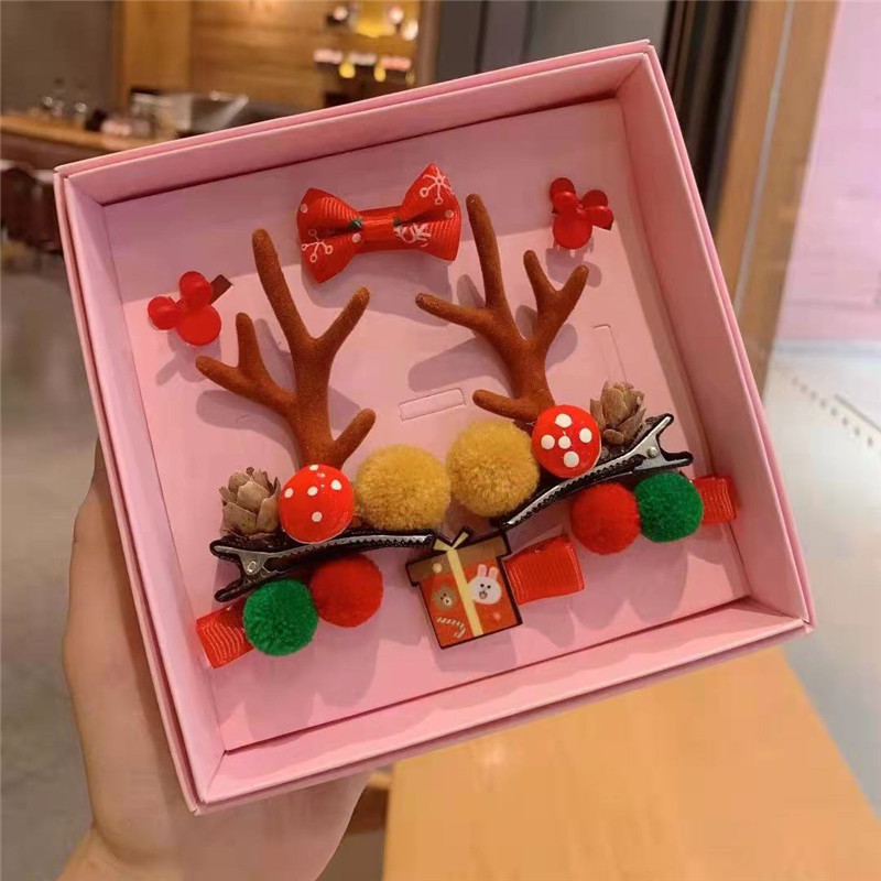 Christmas decoration supplies Hair accessories Bangs cute headgear hair clips leather hair rings holiday gifts