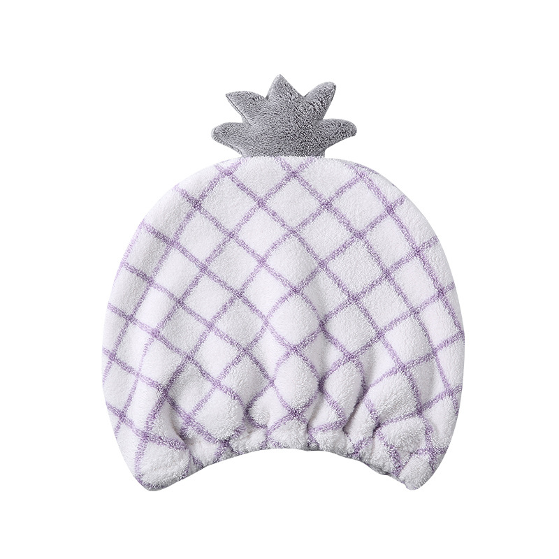 New cute hair drying turban pineapple lattice absorbent easy-drying turban hair towel women's headband