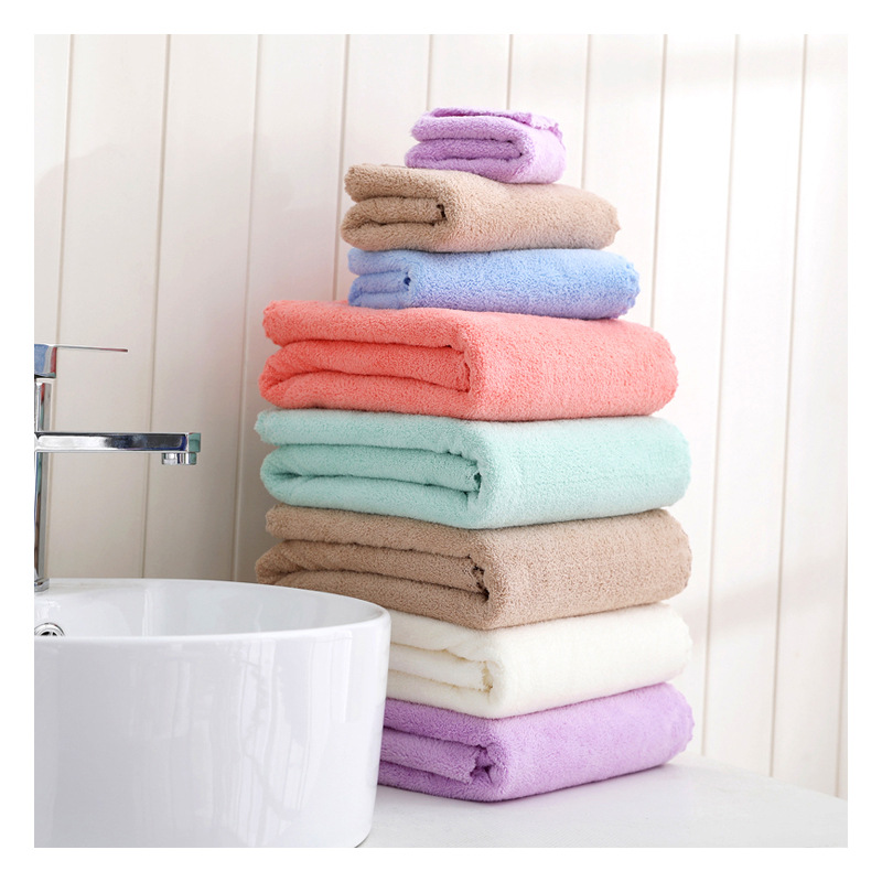 Hot Sale Microfiber Coral Fleece Super Absorbent Quick Dry Bath Towel with ultra-sonic cutting