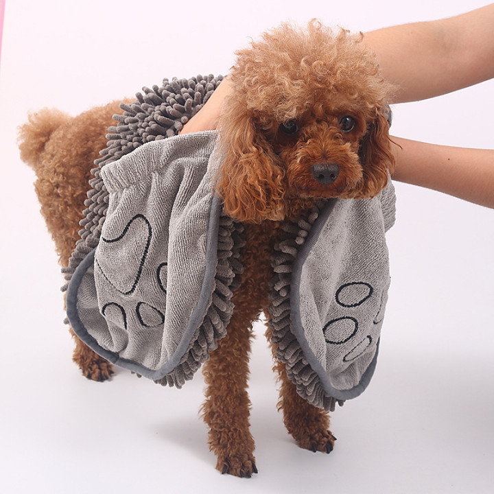 Manufacturer Super Absorbent Microfiber Chenille Fabric Dog Drying Towel Pet bath towel