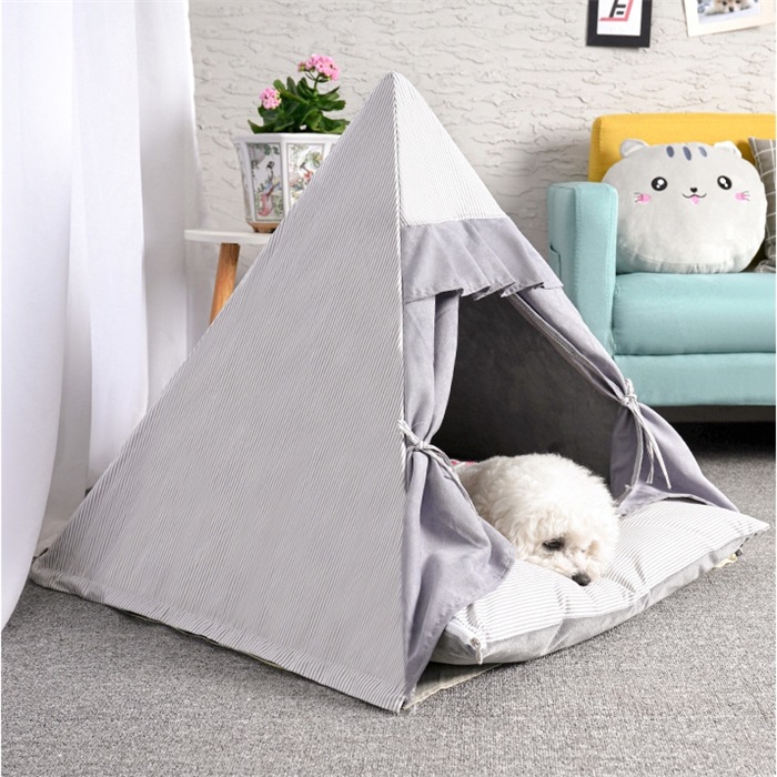 2021 foldable soft padded cat and dog tent with soft bed sweet house suitable for small and medium-sized dogs and cats