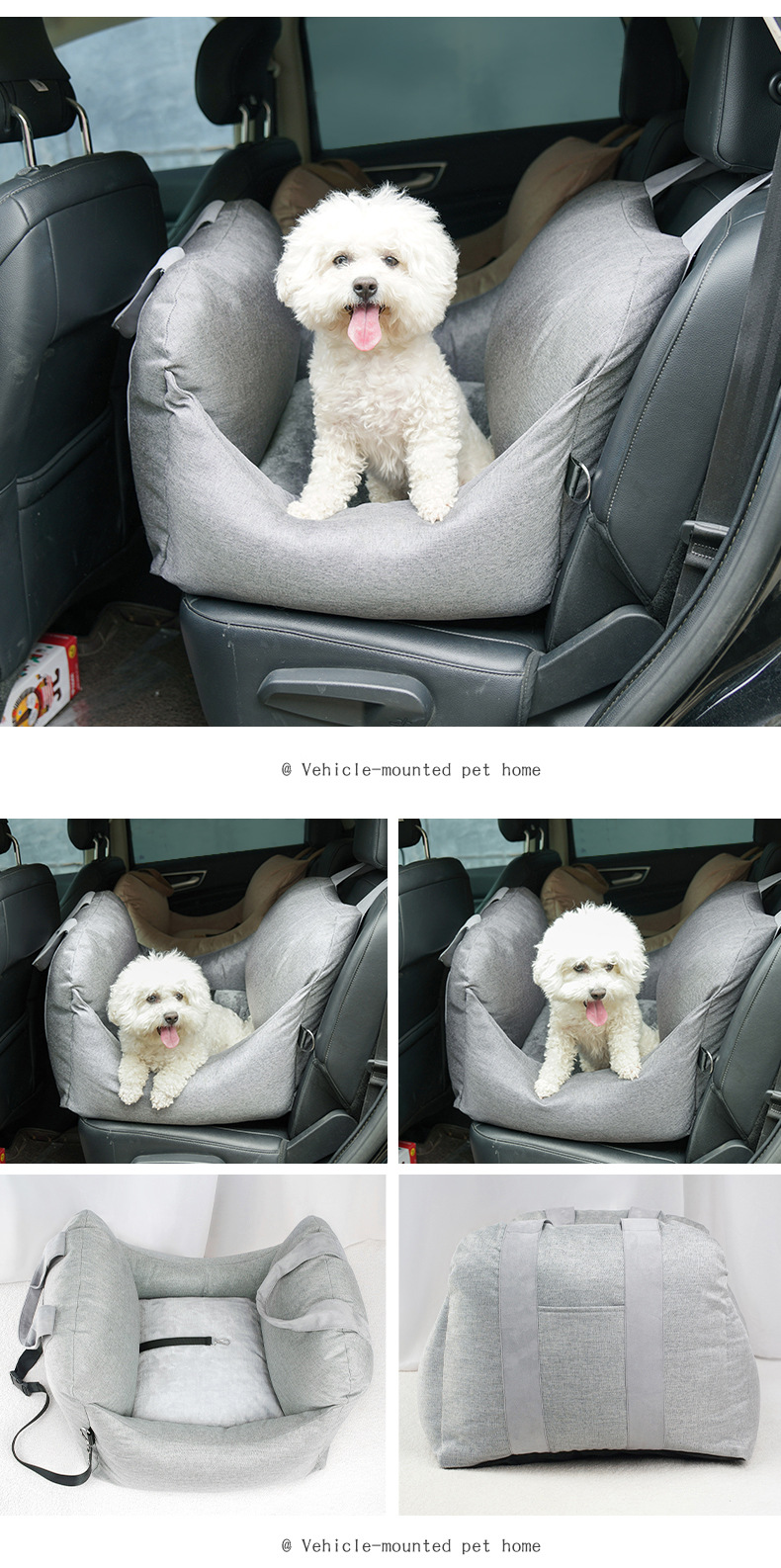 Dog car seat pet booster car seat with storage pocket for small medium dogs and cats