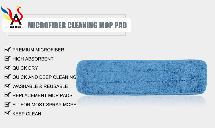 Reusable microfiber flat cleaning flip mop pad deeping cleaning