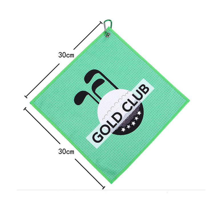 Golf ball print square waffle clean towel
