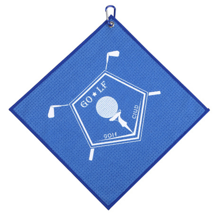 Golf ball print square waffle clean towel